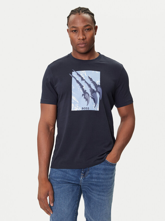 BOSS BOSS Camiseta Te_Animali 50546362 Azul marino Regular Fit