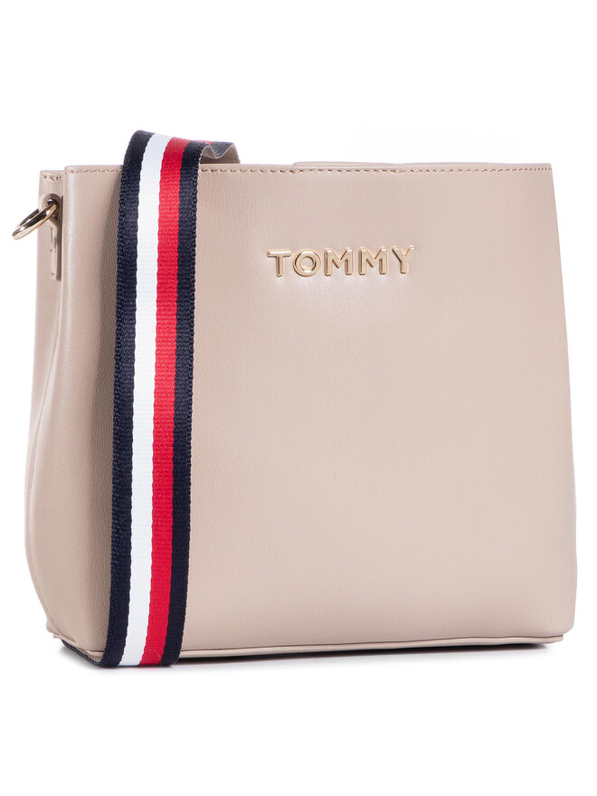 Handtasche Tommy Hilfiger Iconic Tommy Crossover AW0AW08627 Beige eschuhe