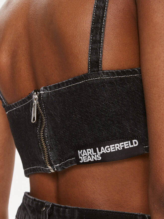 Karl Lagerfeld Jeans Karl Lagerfeld Jeans Felső 240J1600 Fekete Slim Fit