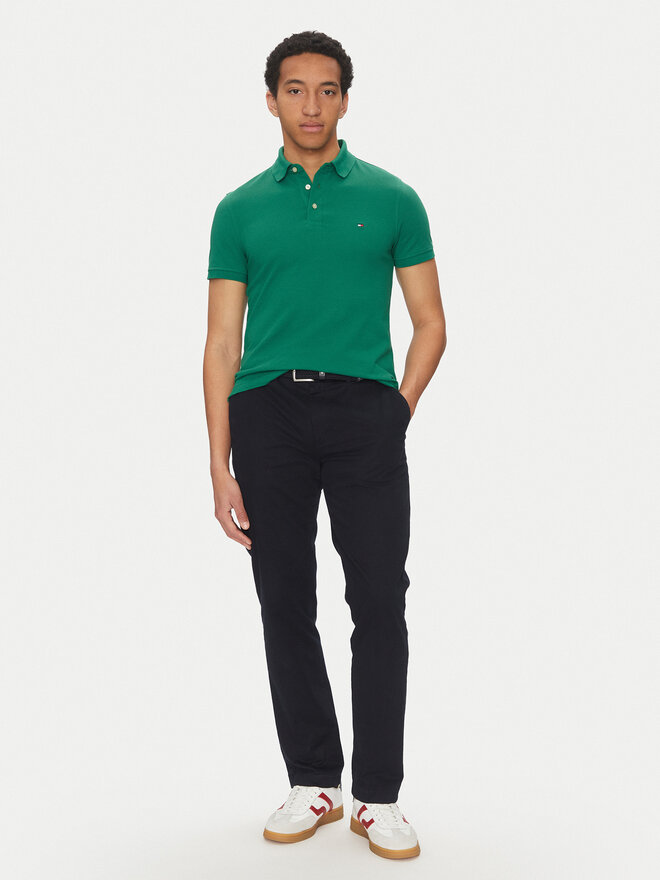 Tommy Hilfiger Tommy Hilfiger Polo marškinėliai 1985 MW0MW17771 Žalia Slim Fit