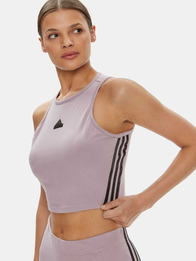 adidas adidas Marškinėliai Future Icons 3-Stripes IS3636 Violetinė Slim Fit