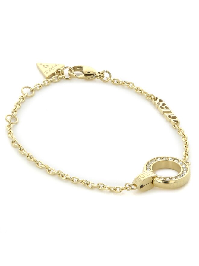 Guess Náramek Guess Circle Lights JUBB03 162JW Žluté zlacení