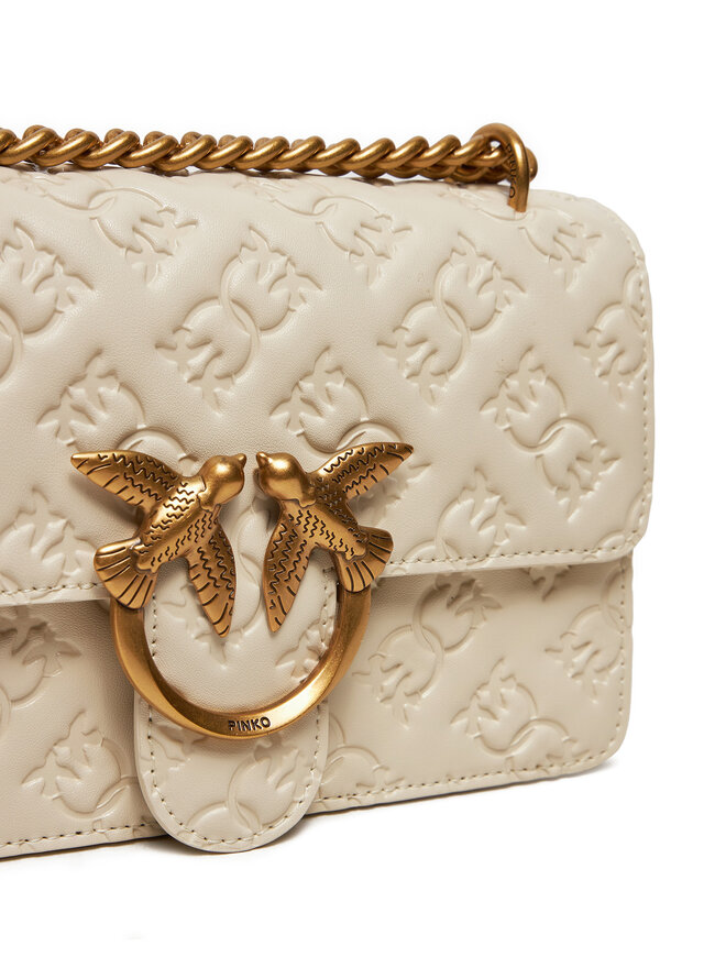 PINKO Ročna torba PINKO Love One Mini Dc AI 24-25 PLTT 100074 A1YB Écru