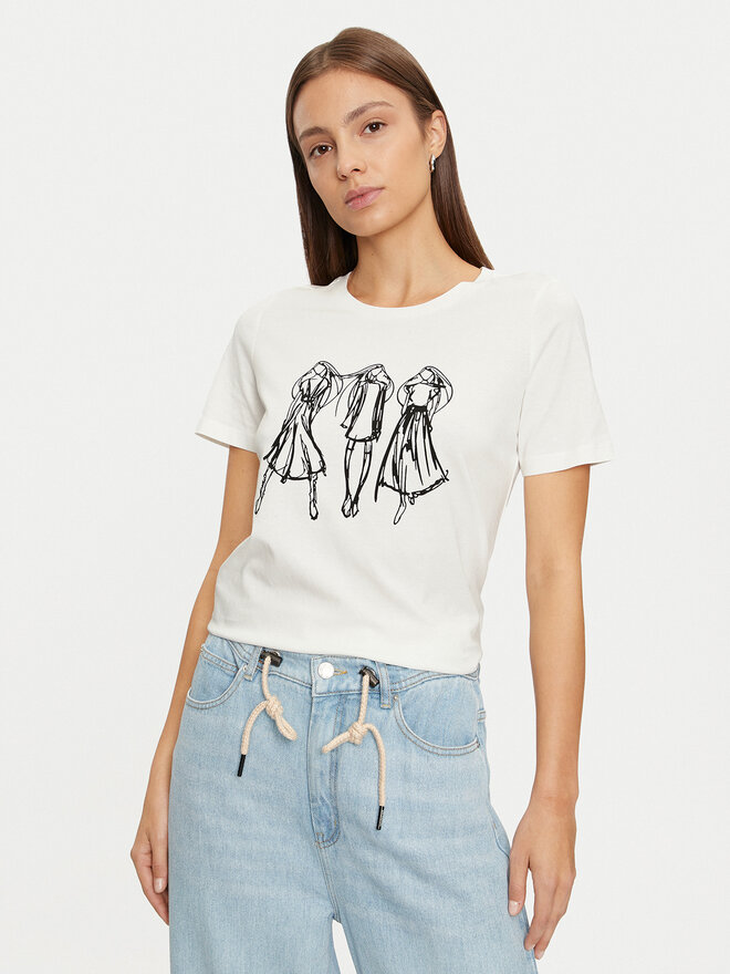 Vero Moda Vero Moda Marškinėliai Romy 10320297 Balta Regular Fit