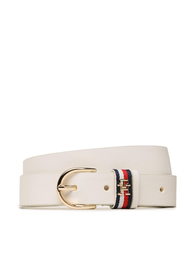Tommy Hilfiger Ζώνη Γυναικεία Tommy Hilfiger Th Timeless 2.5 Corp AW0AW14802 Λευκό