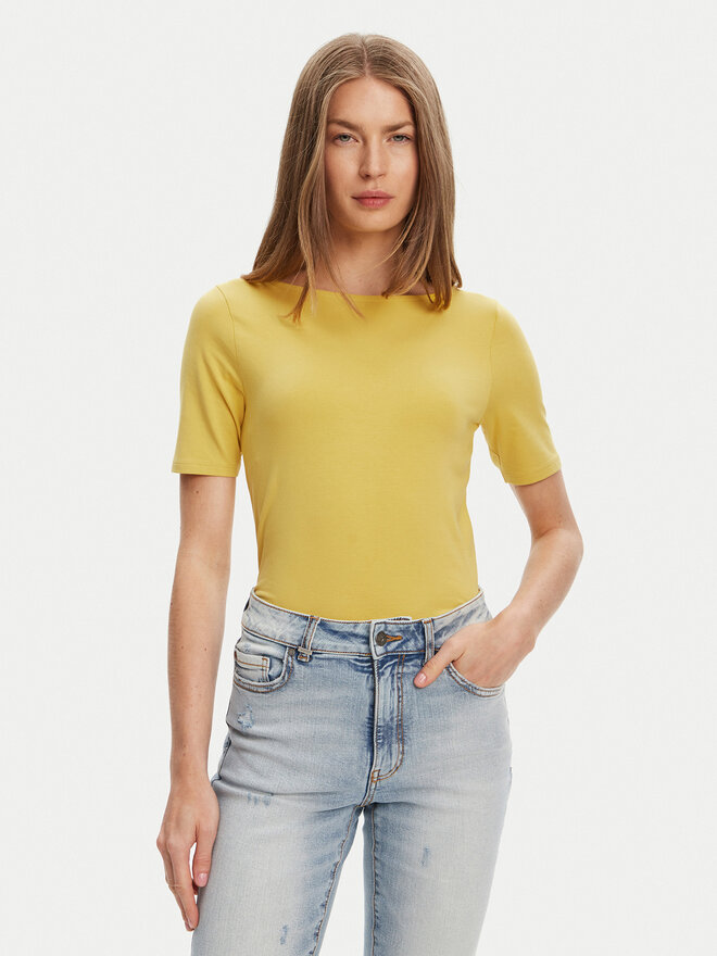 United Colors Of Benetton United Colors Of Benetton Camiseta 3FJHD109K Amarillo Slim Fit