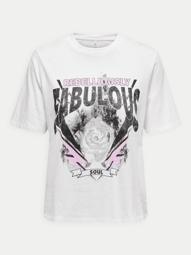 ONLY ONLY Marškinėliai Lulu 15307345 Balta Regular Fit