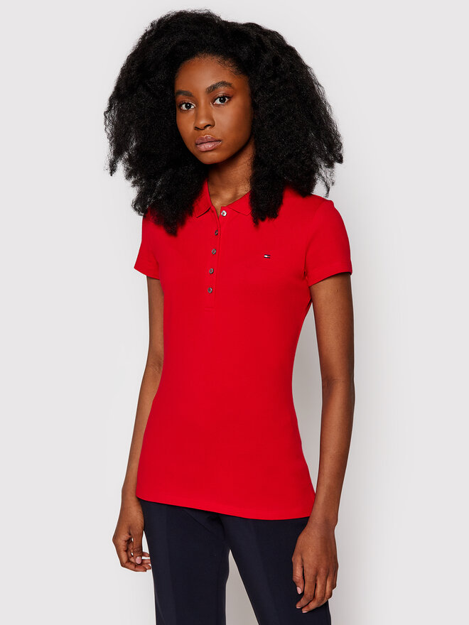 Tommy Hilfiger Tommy Hilfiger Pólóing New Chaira 1M57636661 Piros Slim Fit