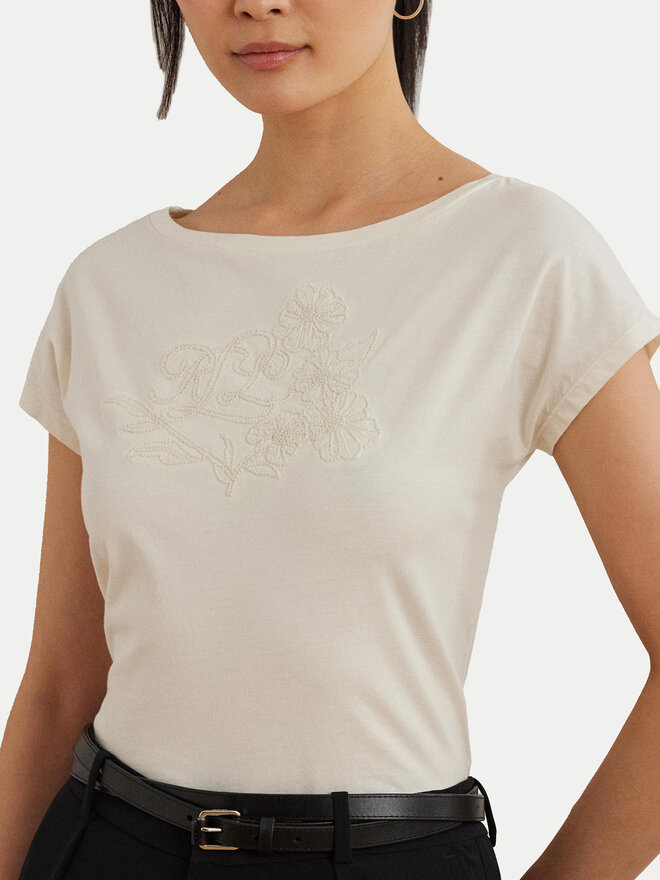 LAUREN RALPH LAUREN LAUREN RALPH LAUREN Camiseta 200963933001 Écru Relaxed Fit