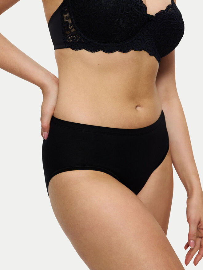 Triumph Triumph Klasszikus magas derekú alsó Sense Of Cotton 10224970 Fekete