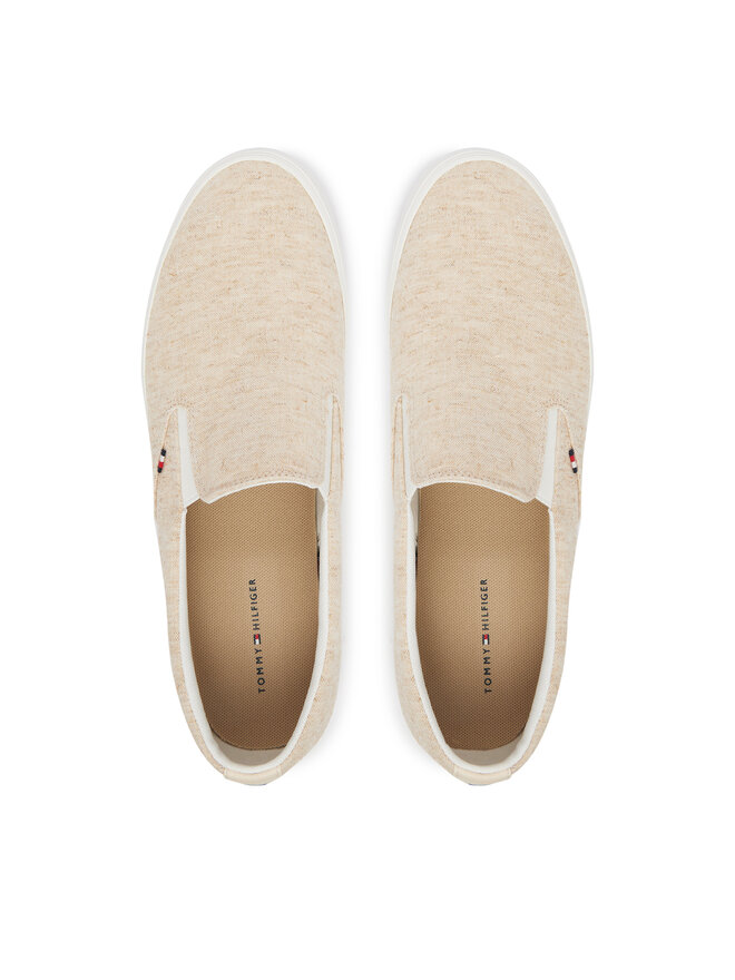 Tommy Hilfiger Sneakers aus Stoff Tommy Hilfiger Harlem Core Ii Slip On Chambray FM0FM05819 Beige