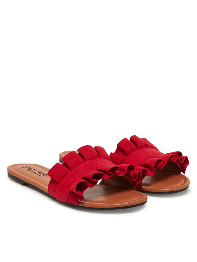 Pieces Pantoletten Pieces Nola 17101699 Rot