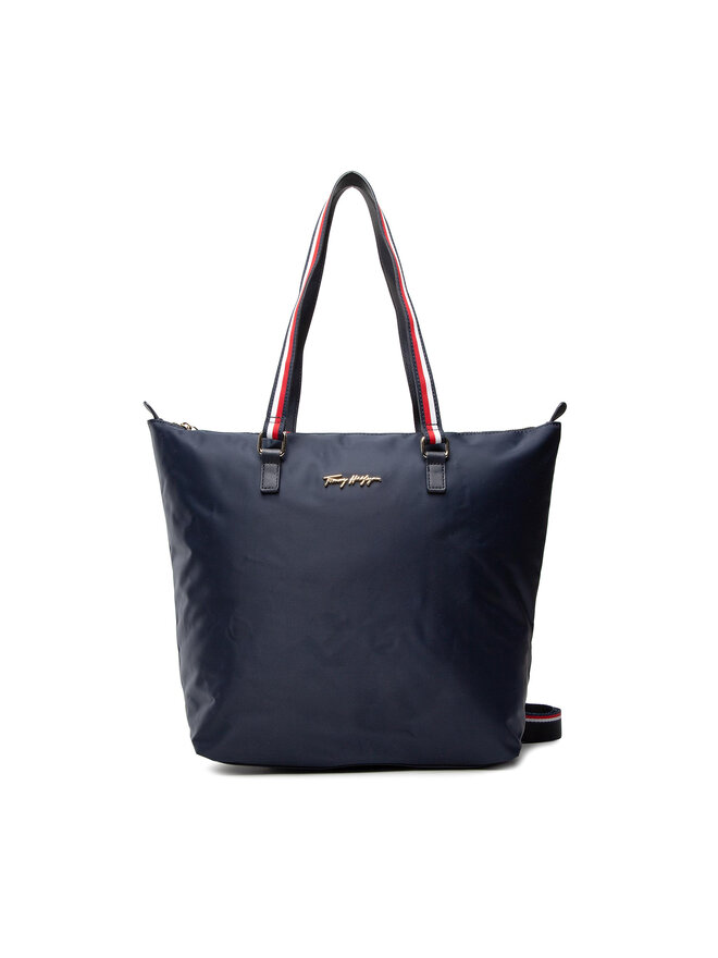 Tommy Hilfiger Ročna torba Tommy Hilfiger Im New Nylon Medium Tote AW0AW11165 Mornarsko modra