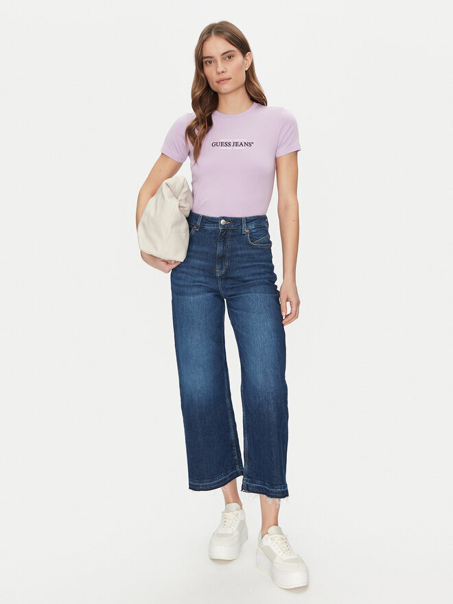 Guess Jeans Guess Jeans Marškinėliai W4YI03 J1314 Violetinė Slim Fit