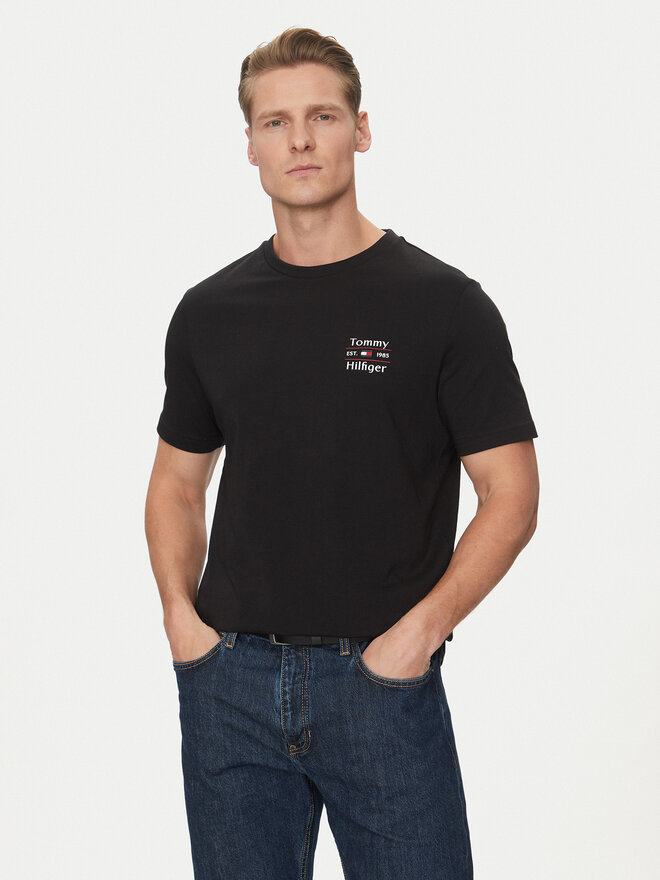 Tommy Hilfiger Tommy Hilfiger Camiseta Stack MW0MW38622 Negro Regular Fit
