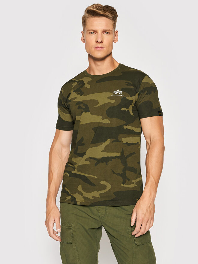 Alpha Industries Alpha Industries Camiseta Basic T Small Logo Camo 188505C Verde Regular Fit