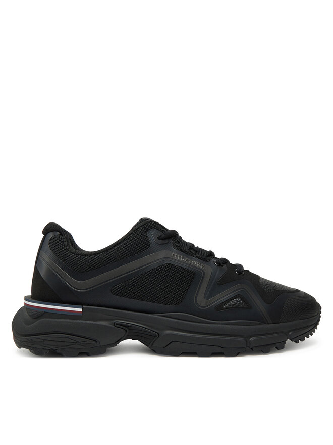Tommy Hilfiger Сникърси Tommy Hilfiger M Runner Tech Knit Lth Mix FM0FM05344 Черен