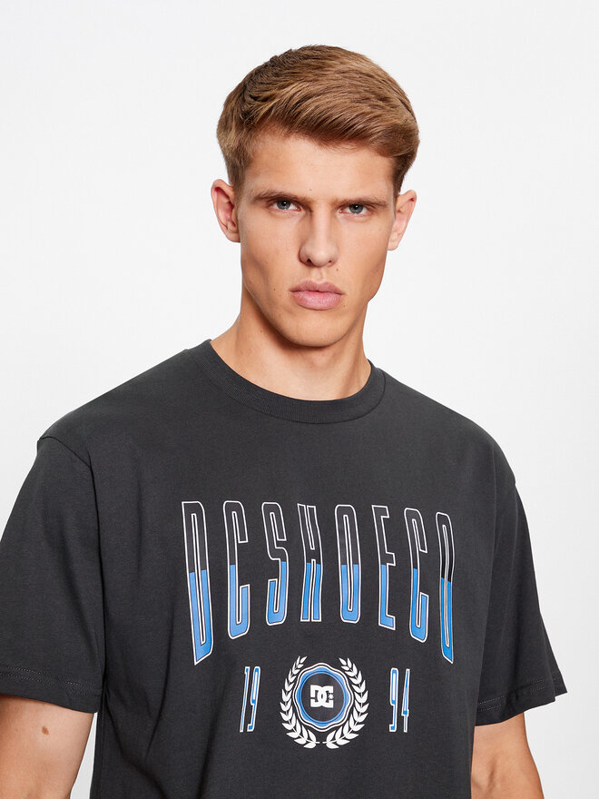 DC DC Marškinėliai Dropout Tees ADYZT05304 Juoda Regular Fit