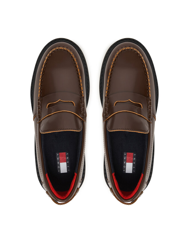 Tommy Jeans Slipper Tommy Jeans Archive '01 Leather Loafer EN0EN03022 Braun