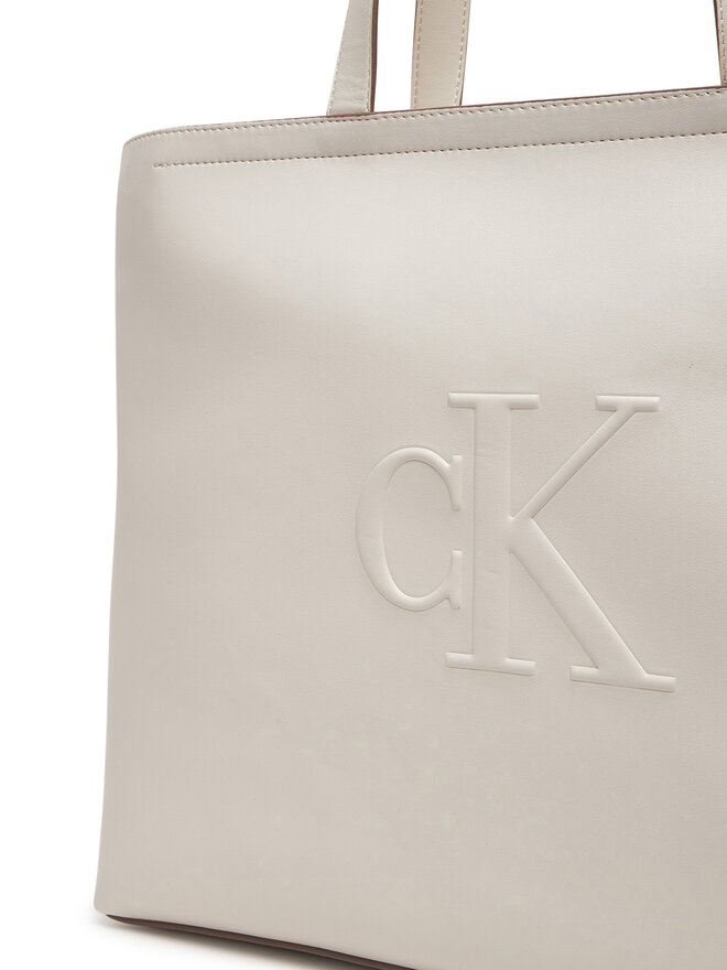 Calvin Klein Jeans Táska Calvin Klein Jeans Sculpted Slim Tote34 LV04K3070G Ekru
