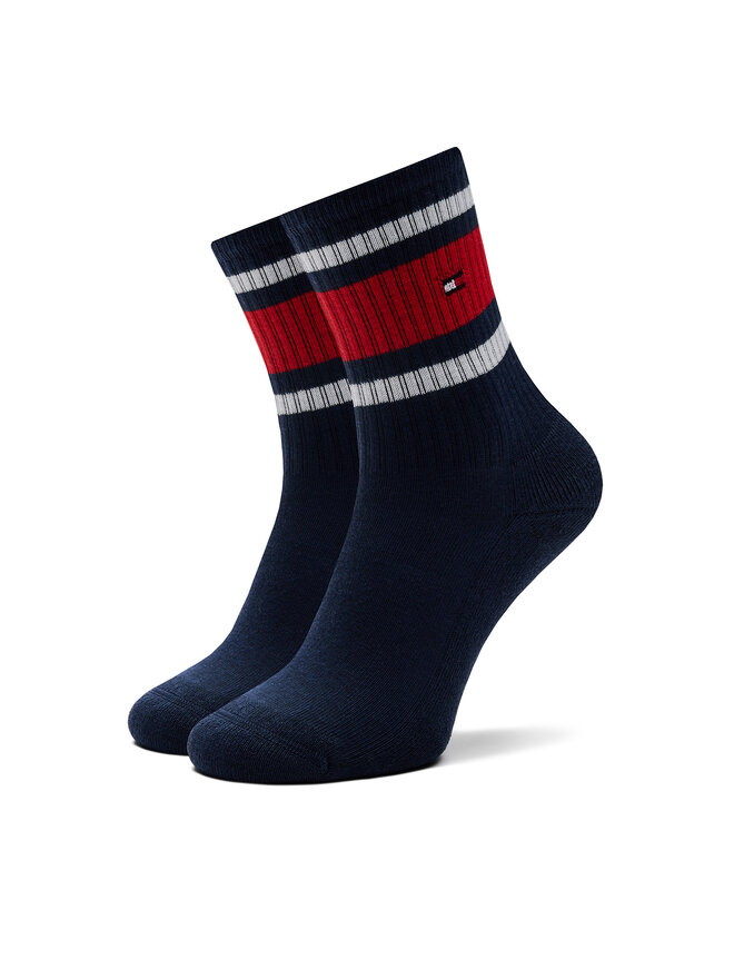 Tommy Hilfiger Sada 2 párů dětských vysokých ponožek Tommy Hilfiger 701229942 Tmavomodrá