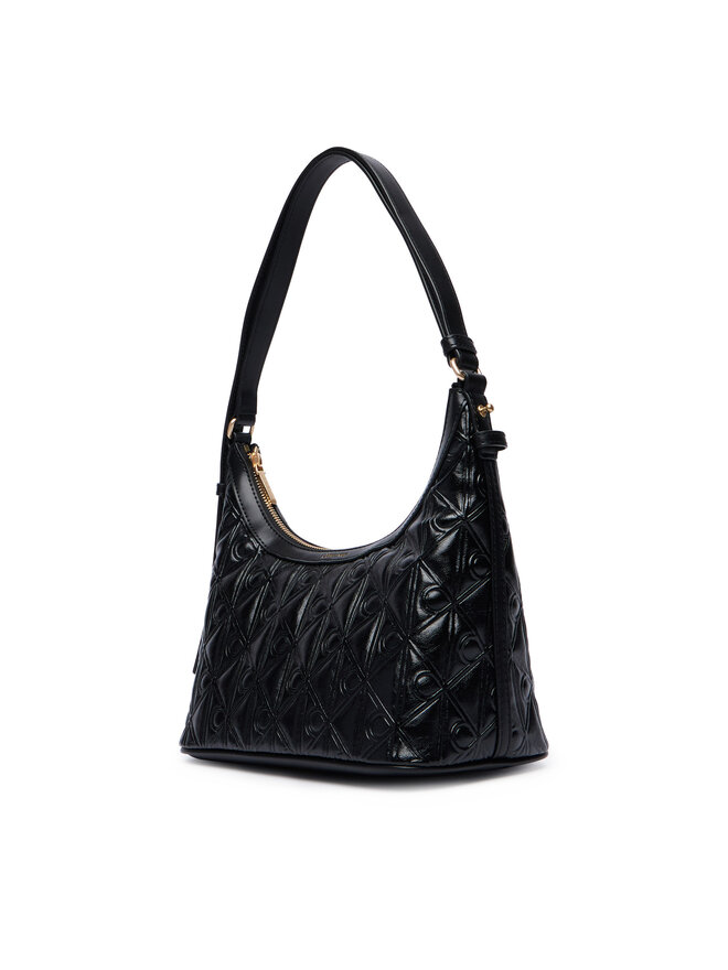 Calvin Klein Handtasche Calvin Klein Emblem Aop Debossed Shoulder Bag LV04F3874G Schwarz