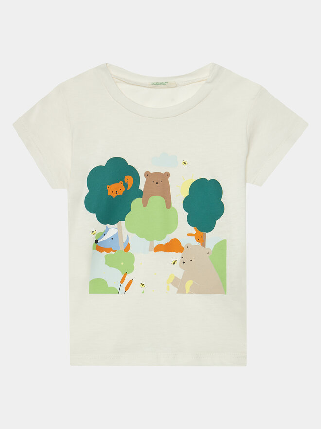 United Colors Of Benetton United Colors Of Benetton Camiseta 3I1XA104G Écru Regular Fit