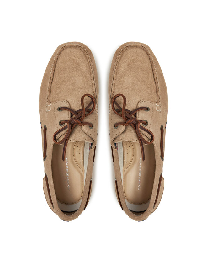 Tommy Hilfiger Pusbačiai Tommy Hilfiger Th Boat Shoe Core Suede FM0FM05387 Smėlio