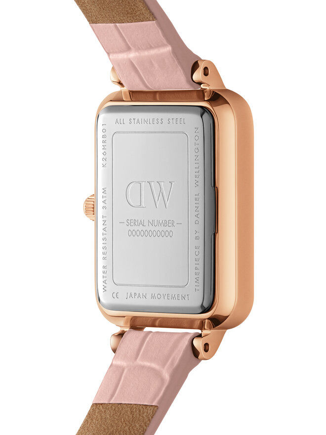 Daniel Wellington Zegarek Daniel Wellington Quadro Pressed DW00100508 Różowe złoto
