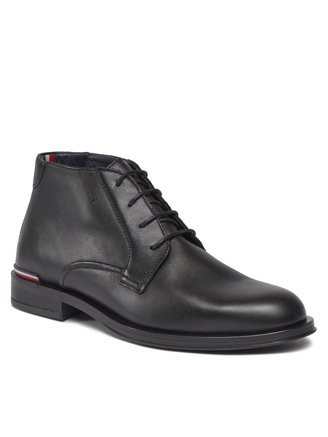 Schnurschuhe Tommy Hilfiger Core Rwb Hilfiger Lth L Boot FM0FM04804 Schwarz eschuhe