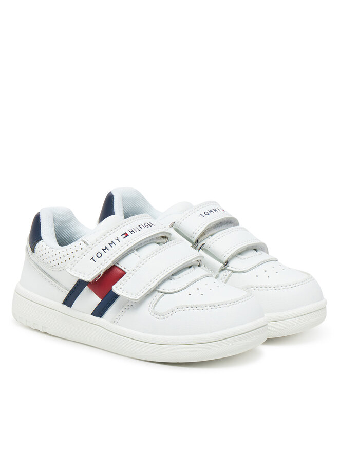 Tommy Hilfiger Sneakersy Tommy Hilfiger Flag Low Cut Velcro Sneaker T1X9-33841-1355 M Biały