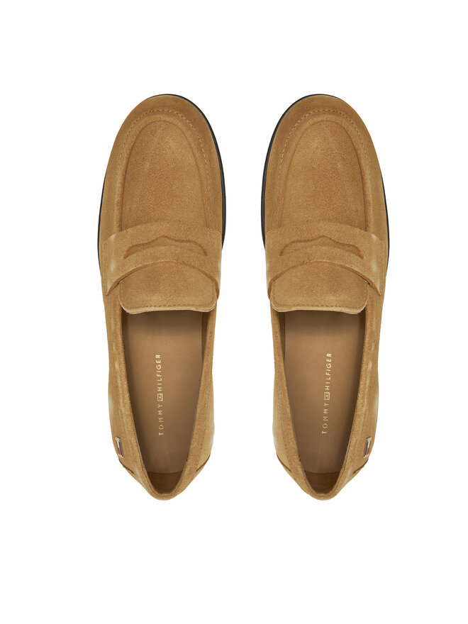 Tommy Hilfiger Lordsy Tommy Hilfiger Flag Suede Classic Loafer FW0FW08221 Khaki