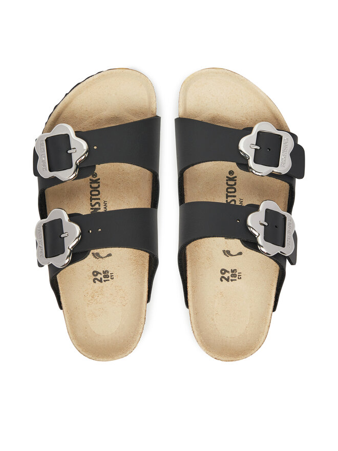 Birkenstock Iešļūcenes Birkenstock Arizona Flower Buckle Kids 1029844 S Melns