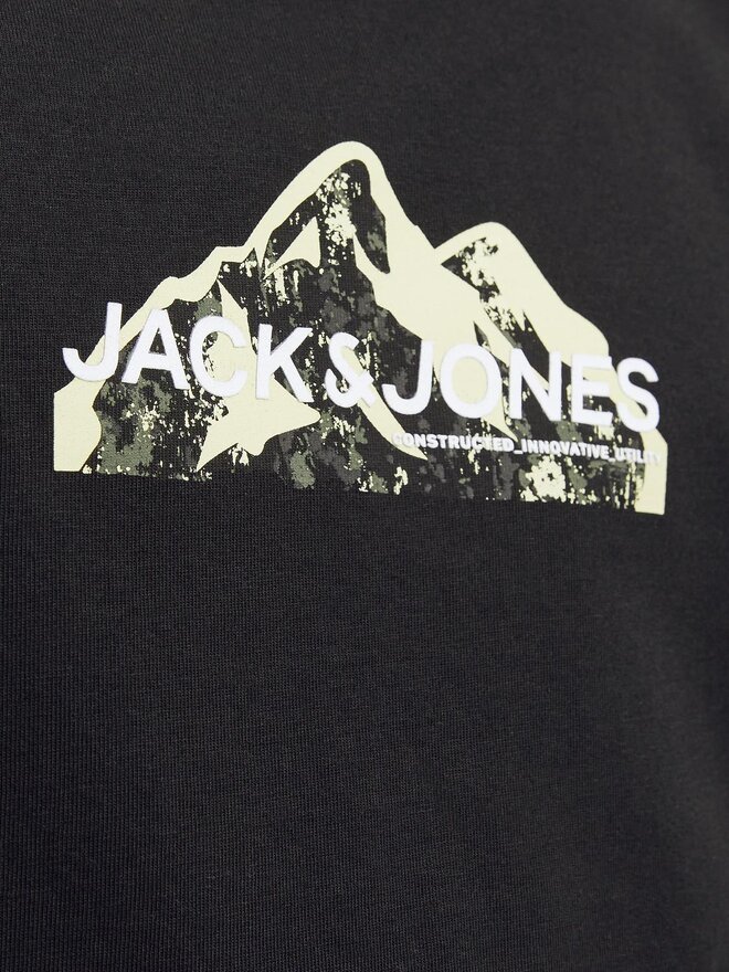 Jack&Jones Junior Jack&Jones Junior Marškinėliai Mountain Logo 12263123 Juoda Standard Fit