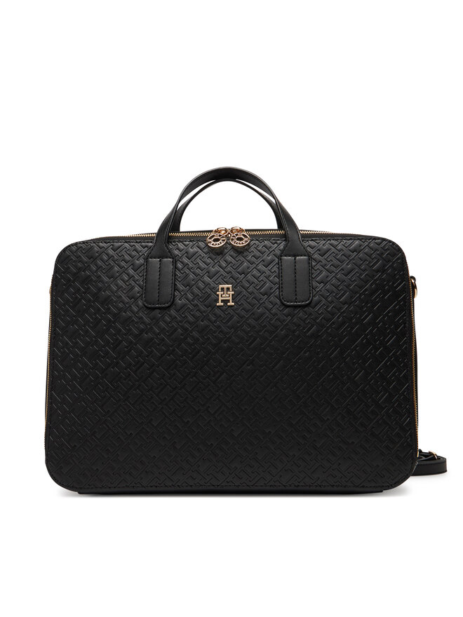 Tommy Hilfiger Laptoptáska Tommy Hilfiger Th Icon Laptop Bag Mono AW0AW18003 Fekete