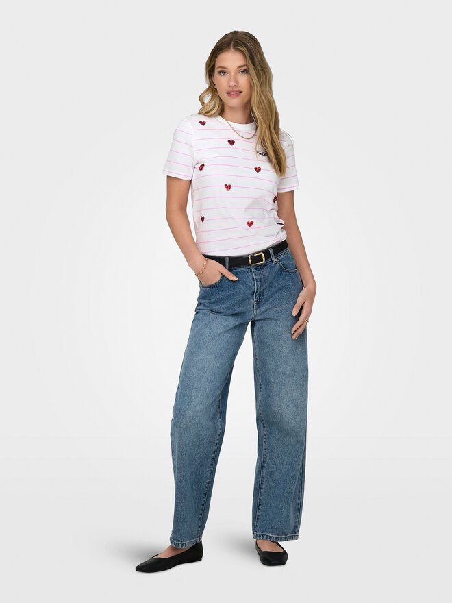 ONLY ONLY Футболка Kita 15316574 Білий Regular Fit