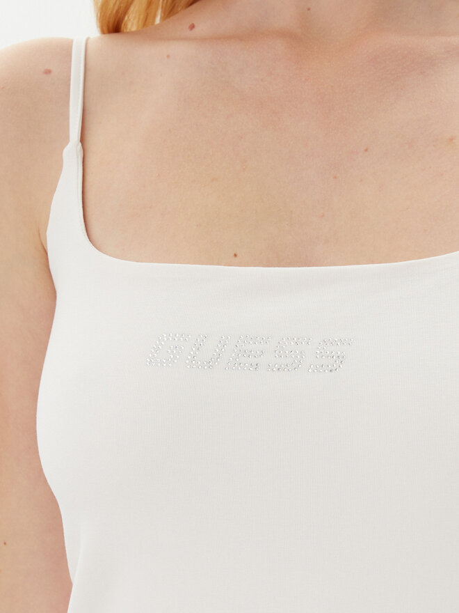 Guess Guess Τοπ V5GP22 J1314 Λευκό Slim Fit