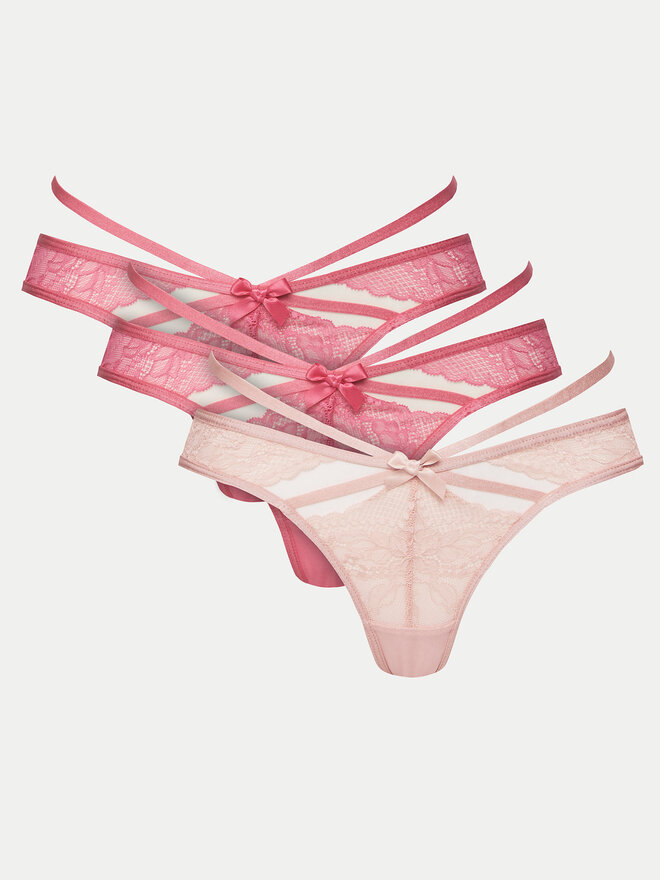 Hunkemöller Hunkemöller Набір з 3 пар стрінгів 301423 Рожевий