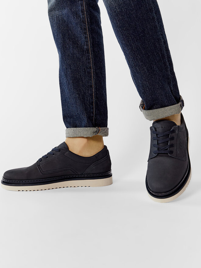 Tommy Hilfiger Scarpe basse Tommy Hilfiger Cleated Unlined Casual Nbk Shoe FM0FM04043 Blu scuro