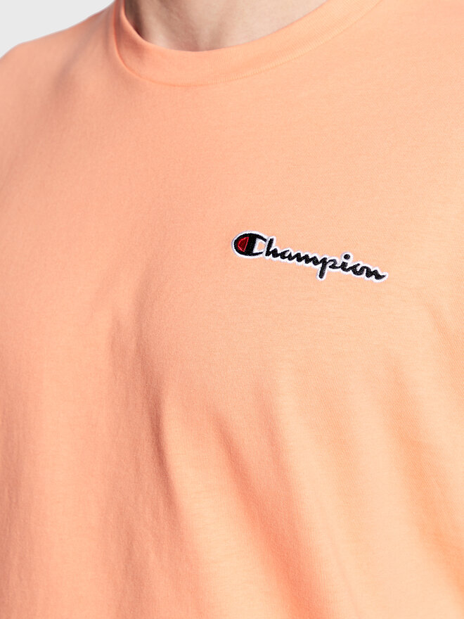 Champion Champion Marškinėliai Small Script Logo Embroidery 218006 Oranžinė Regular Fit