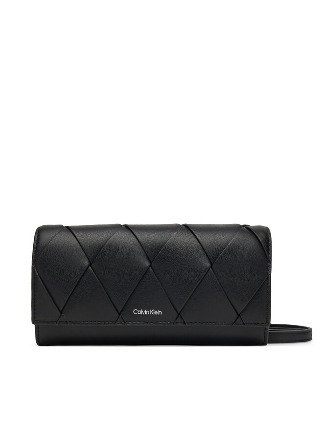 Calvin Klein Дамска чанта Calvin Klein Ck Woven Convertible Wallet Bag K60K612970 Черен
