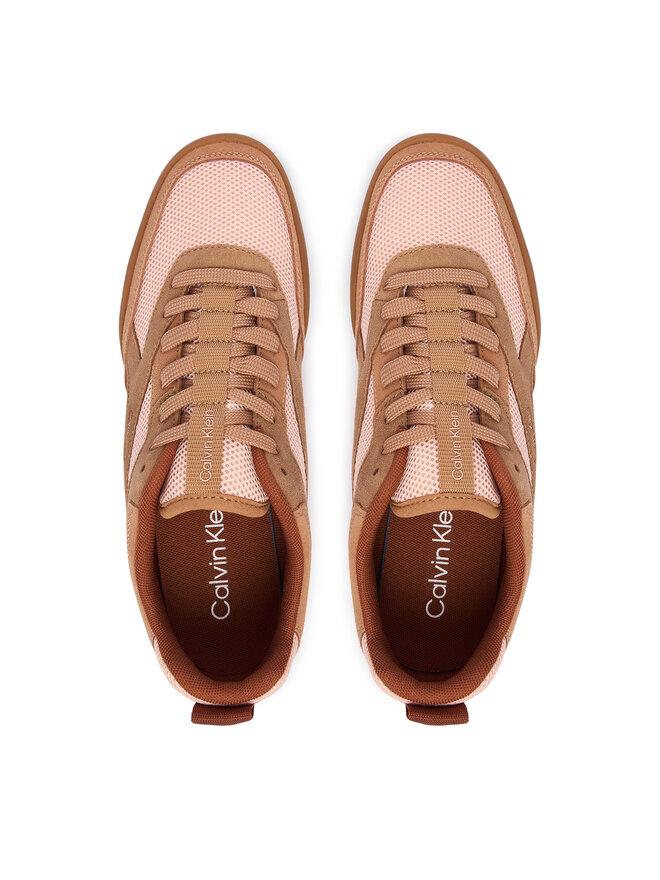 Calvin Klein Sneakers Calvin Klein Low Pro Runner Laceup Mesh Sue HW0HW03100 Braun