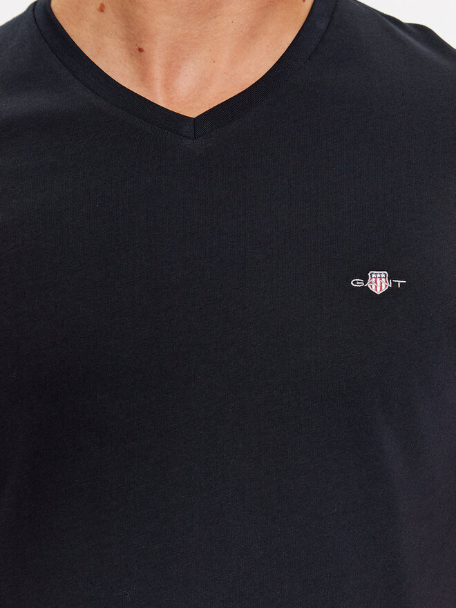 Gant Gant Marškinėliai Shield 2003186 Juoda Slim Fit