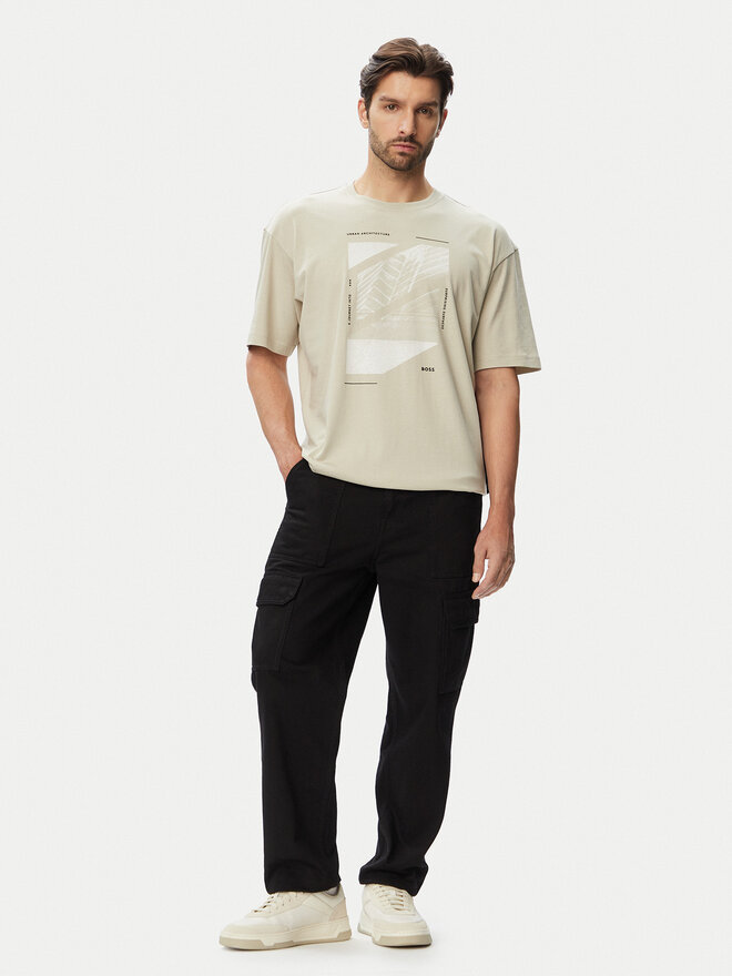 BOSS BOSS T-Shirt Te Journey 50566607 Beige Relaxed Fit