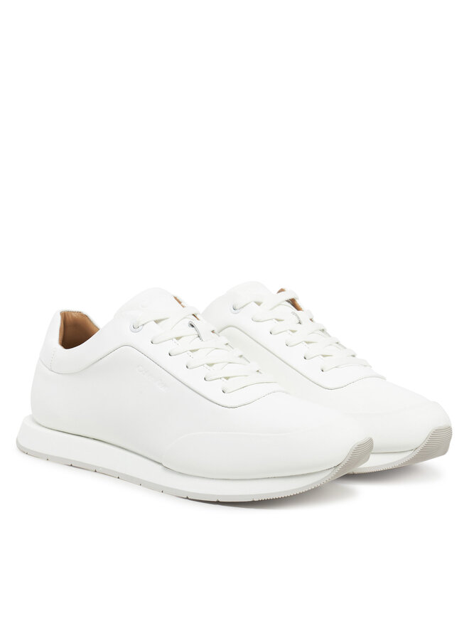 Calvin Klein Снікерcи Calvin Klein Low Prof Runn Laceup Rubb Lth HM0HM01707 Білий