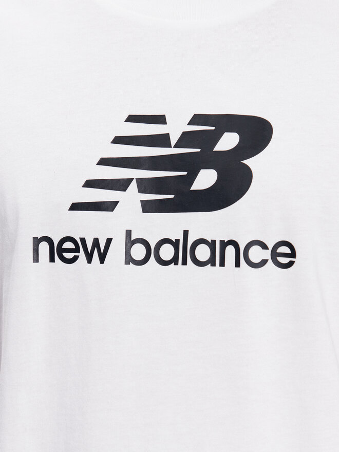 New Balance New Balance Marškinėliai Essentials Stacked Logo MT31541 Balta Relaxed Fit
