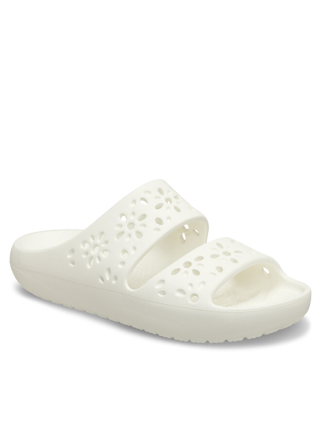Crocs Iešļūcenes Crocs Classic Floral Cutout Sandal 210966 Balts
