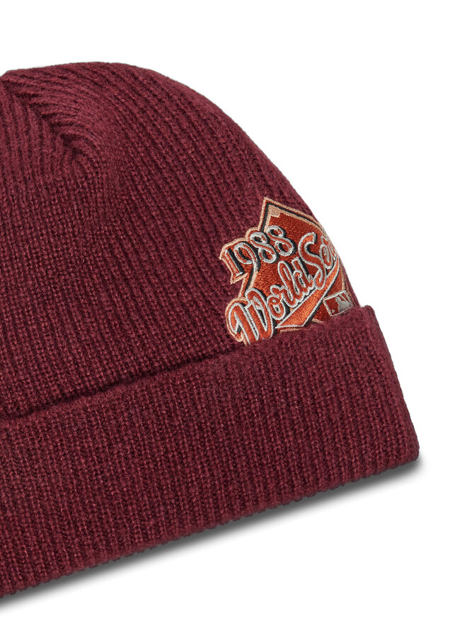 New Era Шапкa New Era LA Dodgers World Series Patch Cuff Knit Beanie 60580732 Червоний
