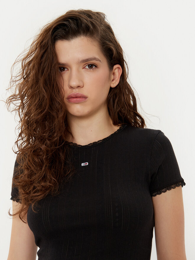 Tommy Jeans Tommy Jeans T-Shirt DW0DW19493 Μαύρο Slim Fit