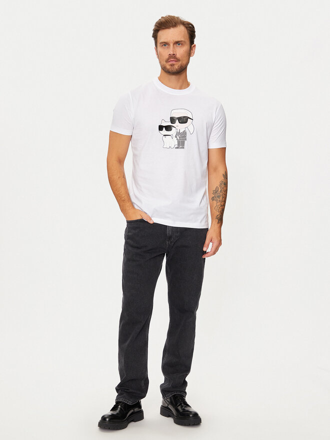 KARL LAGERFELD KARL LAGERFELD Marškinėliai 755061 544241 Balta Regular Fit